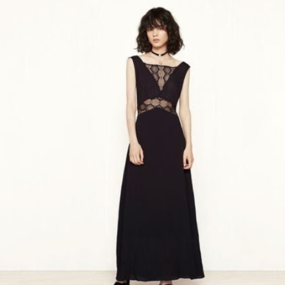 • maje •  lace inset dress